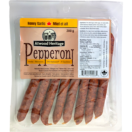 Atwood Heritage Pepperoni Sticks - Honey Garlic Atwood Heritage Pepperoni Sticks - Honey Garlic